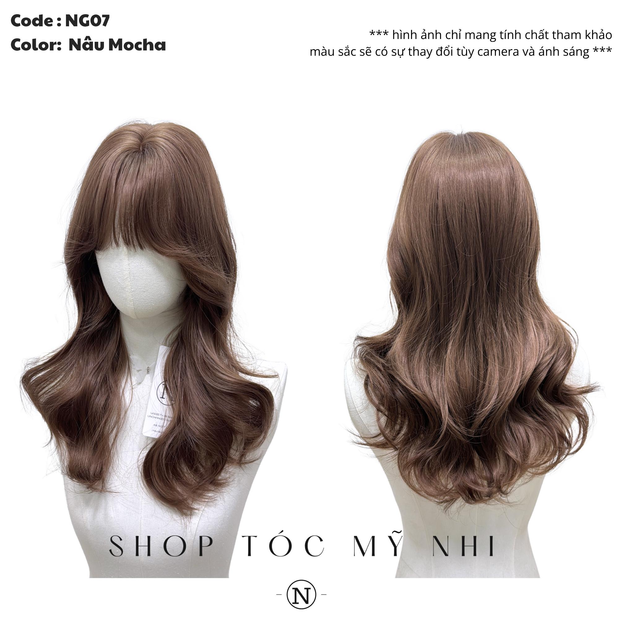 Tóc Giả Da Đầu Dệt Kim Xoăn Layer Mái Thưa NG07 dài 45cm