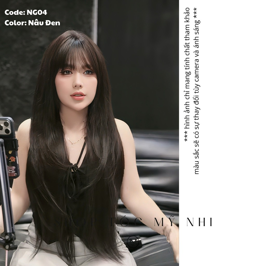 Tóc Giả Dệt Kim Mái Thưa Thẳng Cúp Baby NG04 dài 70cm