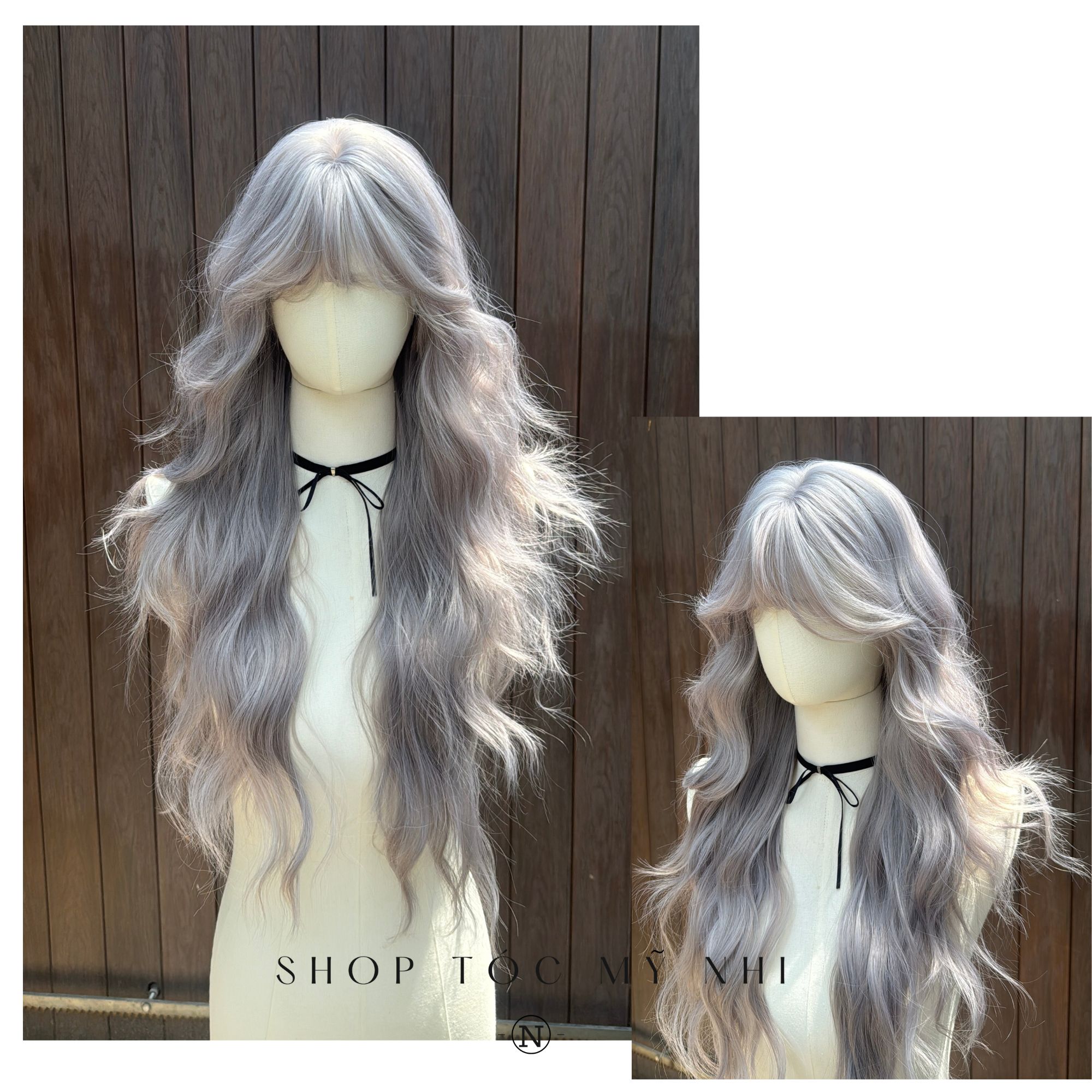 Tóc Giả Nguyên Đầu Dệt Kim Mái Thưa Cúp Xù Baby NG02 60cm