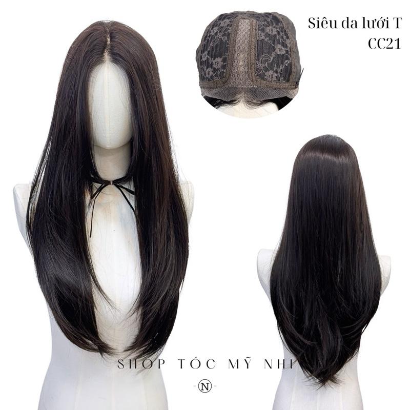 Tóc Giả Mỹ Nhi Da Đầu Lưới T CC21 Cúp Thẳng Layer dài 60cm
