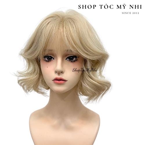 Tóc Giả Nguyên Đầu Dệt Kim Mái Thưa Ngắn Xoăn Cyber CH008
