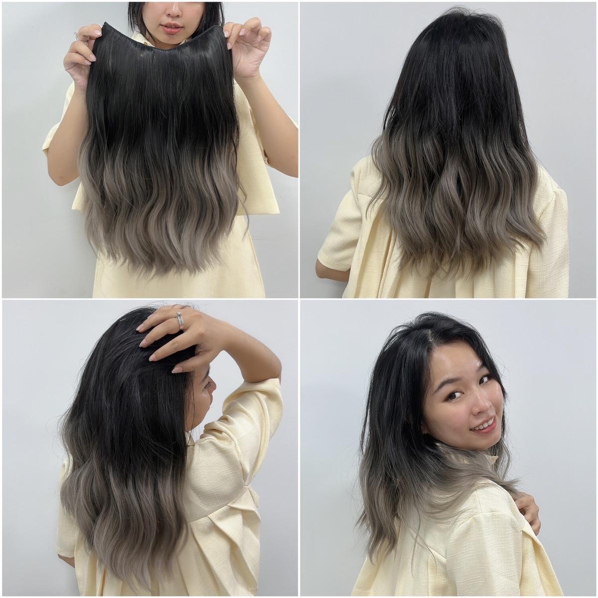 Tóc giả Kẹp U xù Gợn sóng ku17 Nhuộm