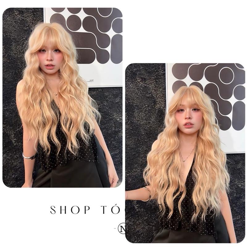 Tóc Giả Nguyên Đầu Dệt Kim Mái Thưa Cúp Xù Baby NG02 60cm