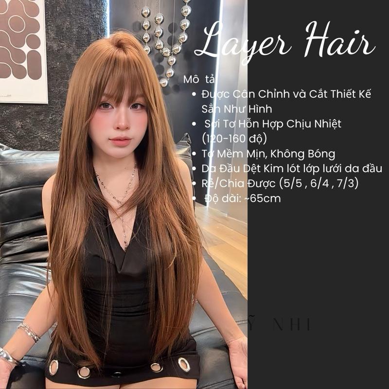 Tóc Giả Dệt Kim Mái Thưa Thẳng Cúp Baby NG04 dài 70cm