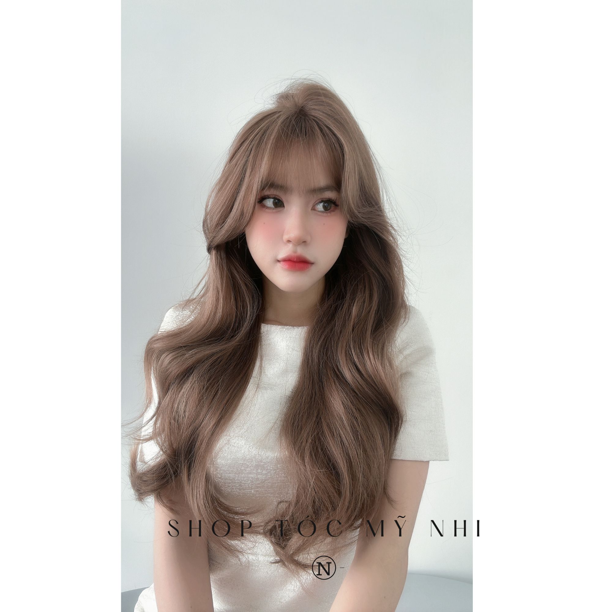 Tóc Giả Nguyên Đầu Dệt Kim  Mái Thưa Xoăn Layer CH001 65cm