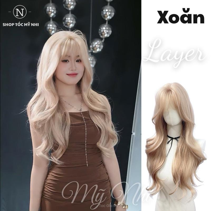 Tóc Giả Nguyên Đầu Dệt Kim Mái Thưa Xoăn Layer NG06 60cm
