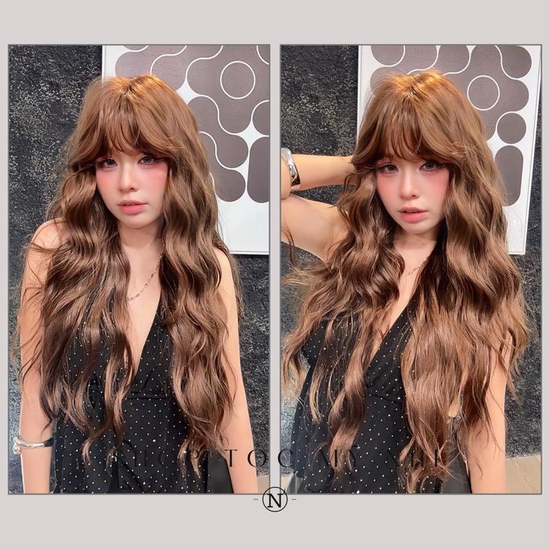 Tóc Giả Nguyên Đầu Dệt Kim Mái Thưa Cúp Xù Baby NG02 60cm