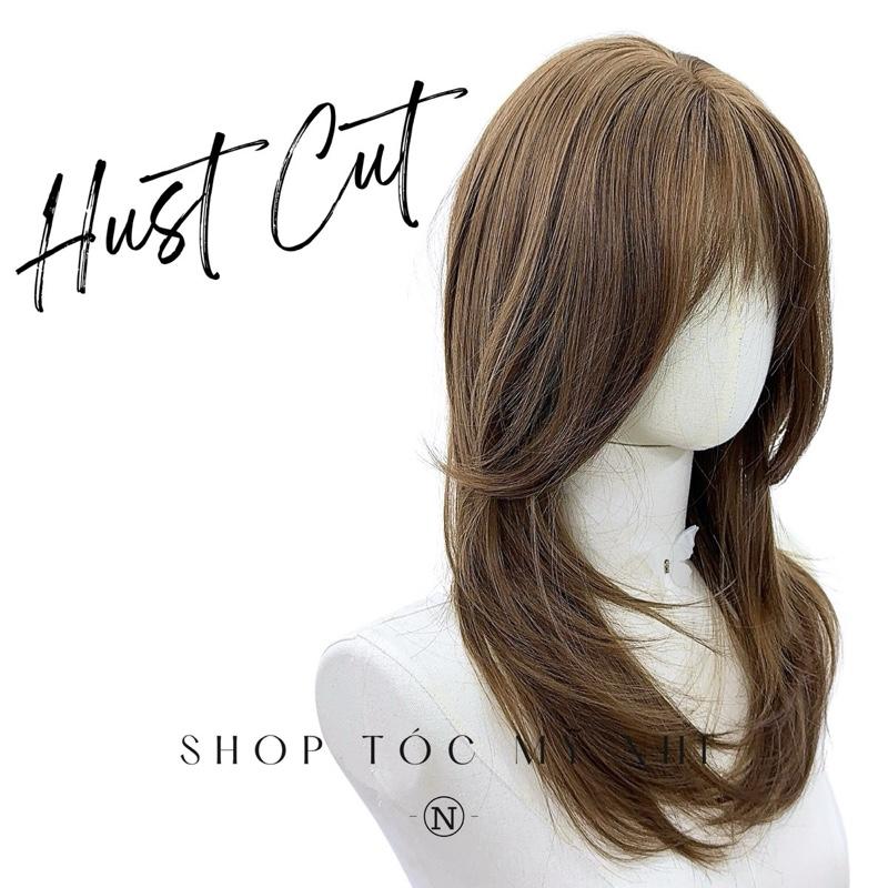 Tóc Giả Mỹ Nhi Hust Cut Mái Thưa Hàn Quốc Màu Tóc Vàng Trà Sữa c-dk-1202 Da Đầu Dệt Kim