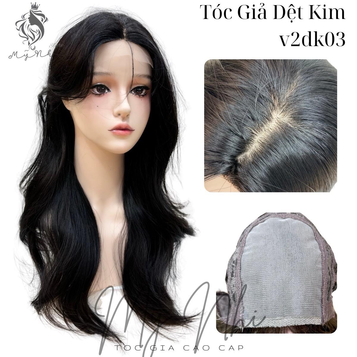 Tóc Giả Dệt Kim Xoăn Layer Mái Bay v2dk03 60cm