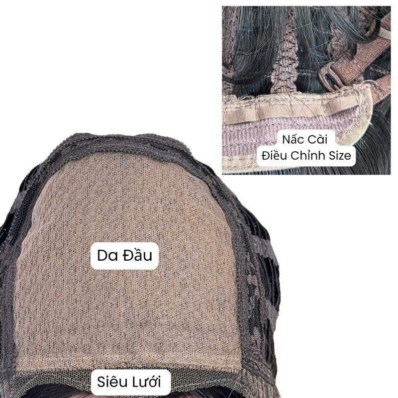 Tóc Giả 3D Bouncy Curl Xoăn Bung Layer Mái Bay Màu Nâu Nhuộm Balayage Hồng x-3d-0202