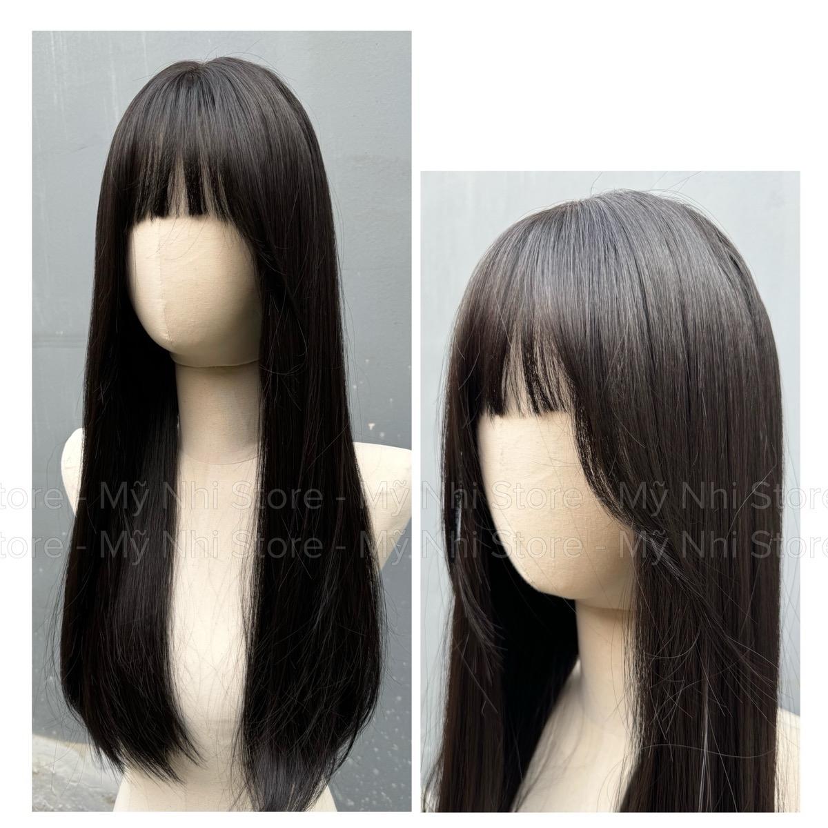 Tóc Giả Nguyên Đầu Dệt Kim Mái Thưa Thẳng CH003 65cm