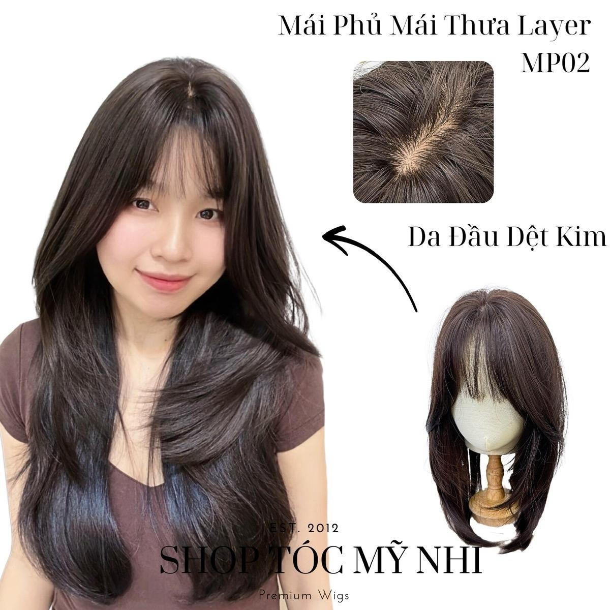 Mái Phủ Hói Tóc Giả Dệt Kim Mái Thưa Mp02 40cm