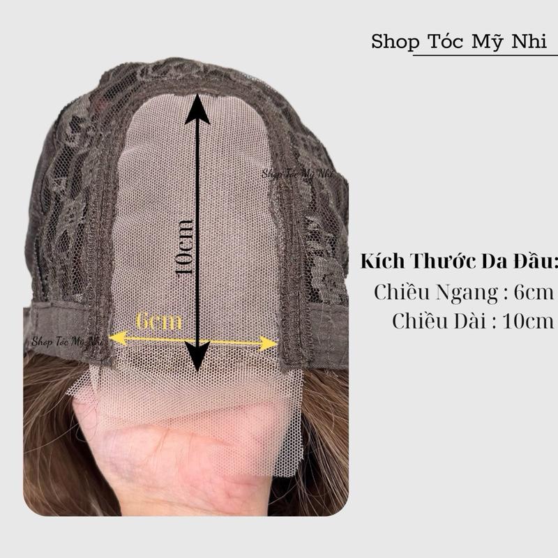 Tóc Giả Mỹ Nhi Da Đầu Tỉ Lệ Dệt Kim NY09 Xù Sóng Mái Bay