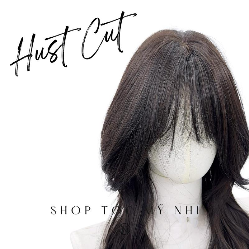 Tóc Giả Dệt Kim Hust Cut Mái Thưa  Màu Nâu Đen C-dk-1203 45cm