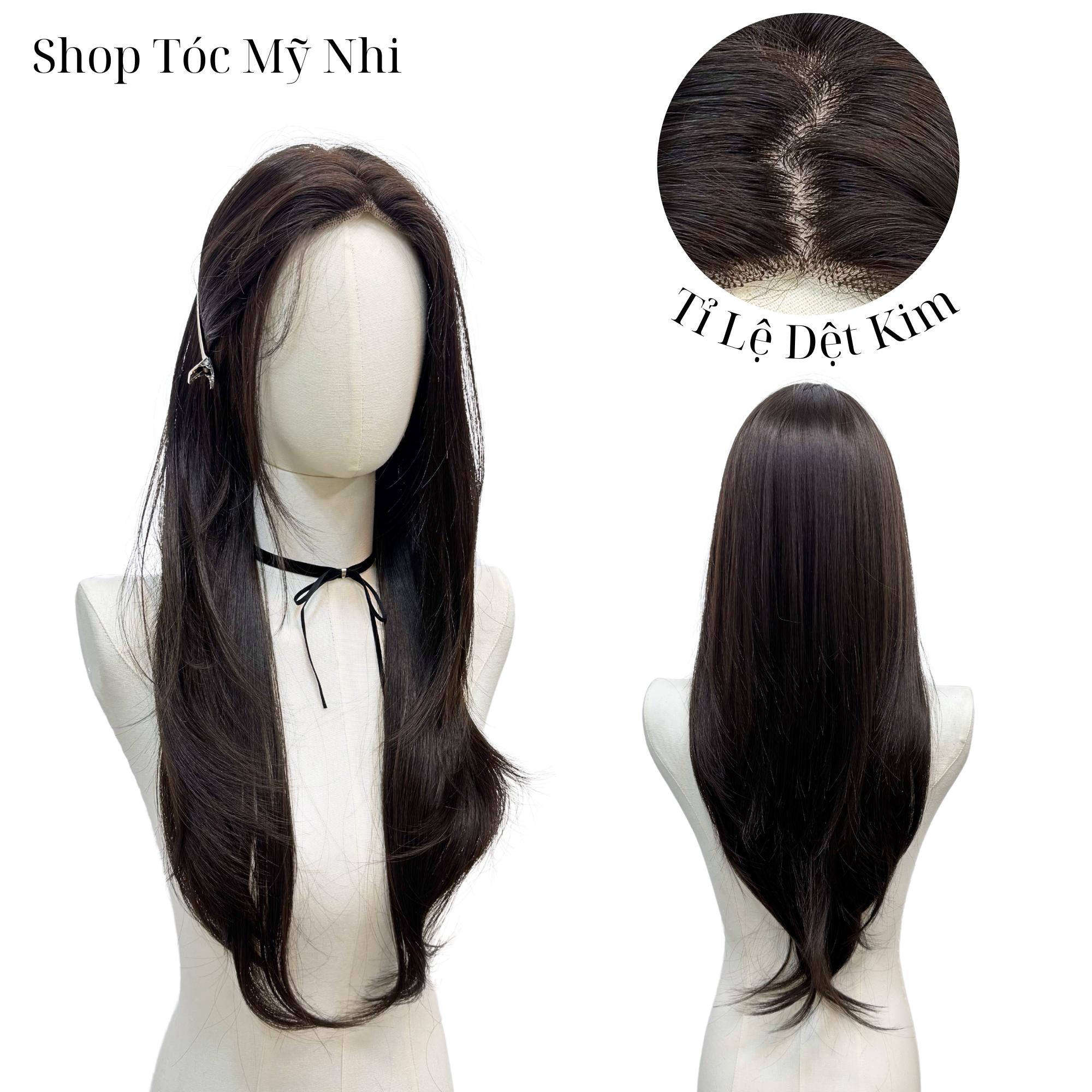 Tóc Giả Dệt Kim Thẳng Hai Mái NY03 Thẳng 65cm