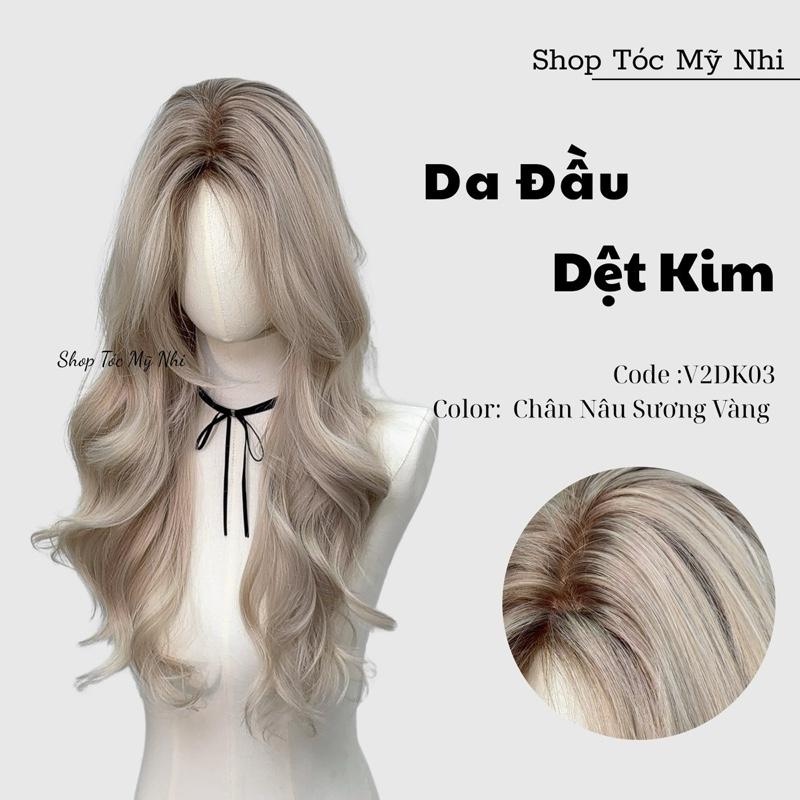 Tóc Giả Dệt Kim Xoăn Layer Mái Bay v2dk03 60cm