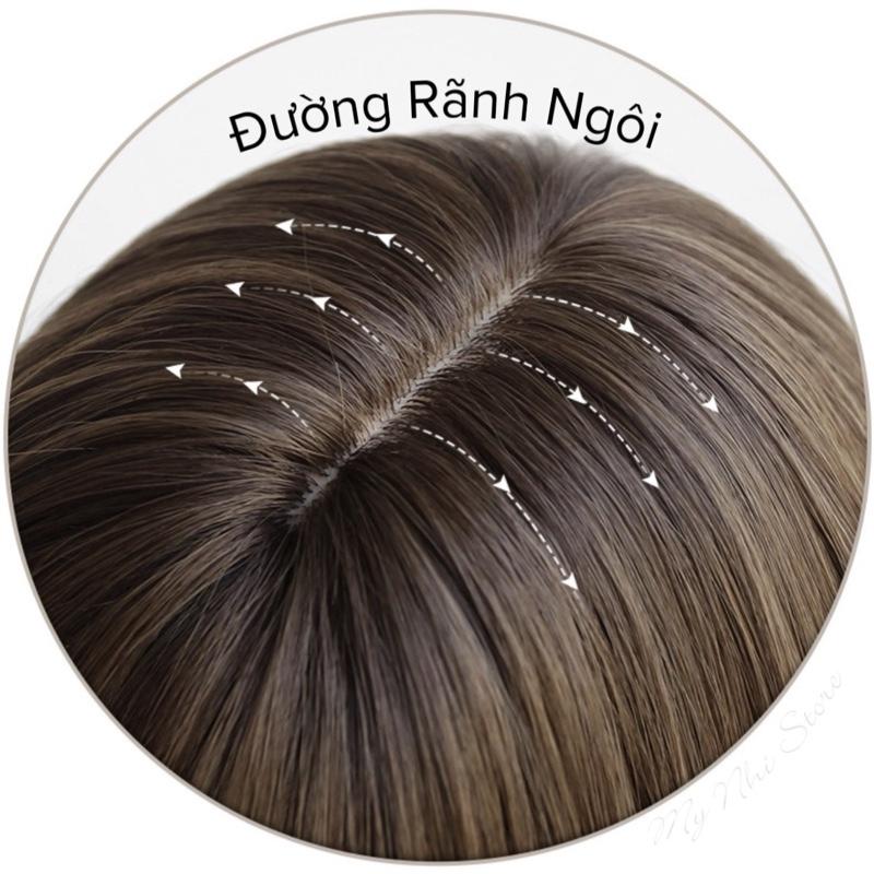 Tóc Giả Nguyên Đầu Dệt Kim Mái Thưa Xoăn Layer NG06 60cm