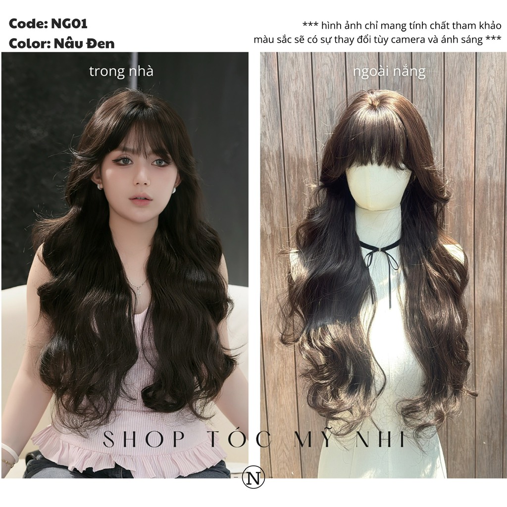 Tóc Giả Dệt Kim Mái Thưa Xoăn Thượng Hải NG01 65cm