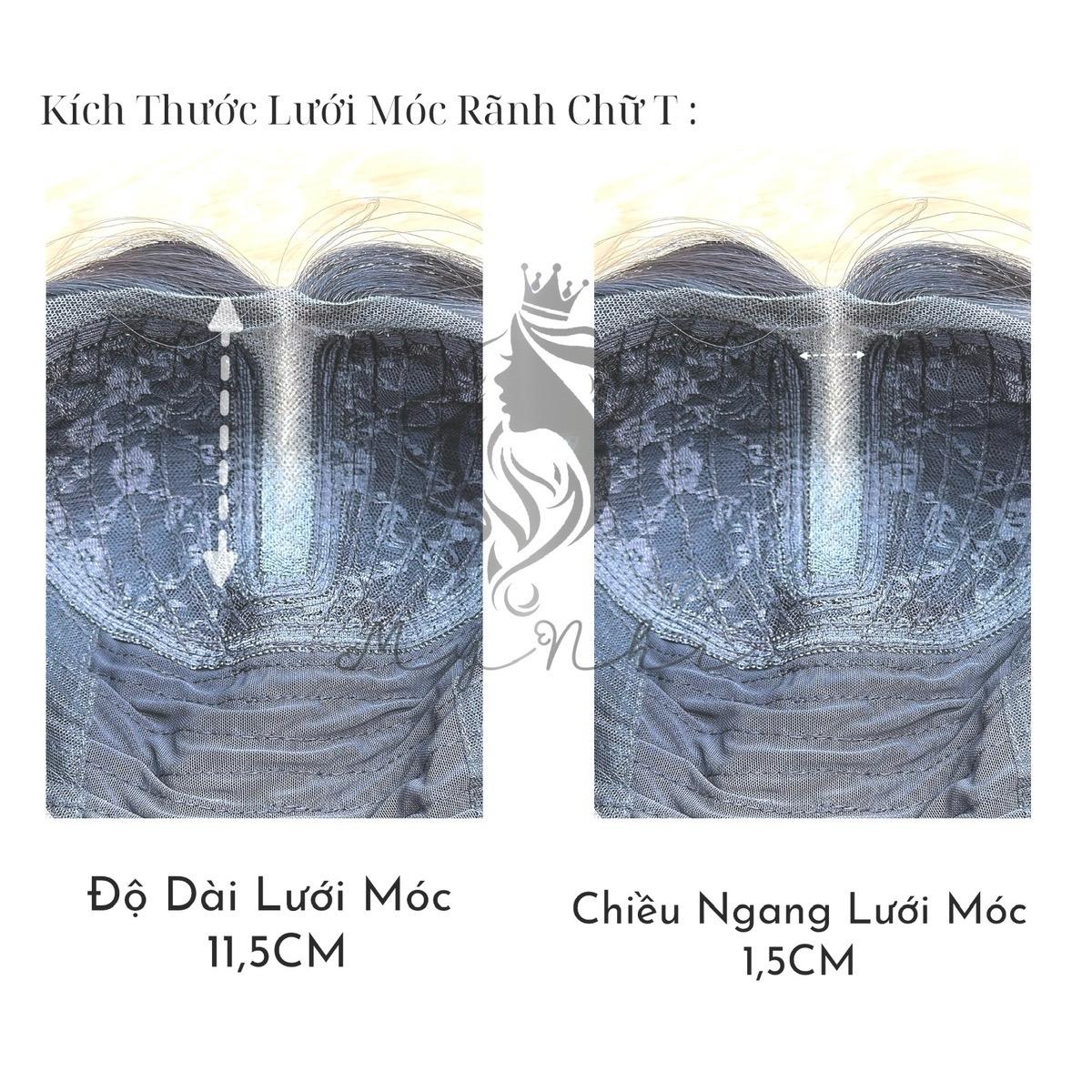 Siêu Da Đầu Tóc Giả Lưới Chữ T CC17 Thẳng Hai Mái Dài 65cm