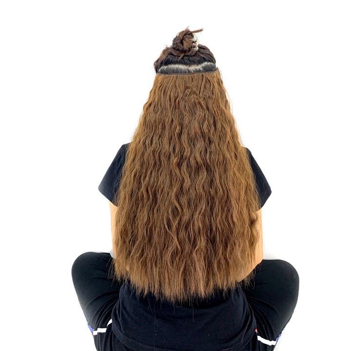 Tóc Kẹp 6 Phím Xù Mì Phụ nữ Tóc giả Dệt Tiện ích mở rộng