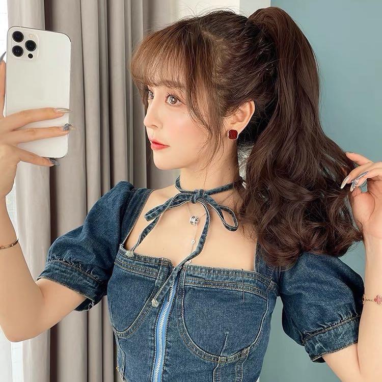 Ngoạm Tóc giả Tóc xoăn phồng MN44 Phụ nữ Tiện ích mở rộng