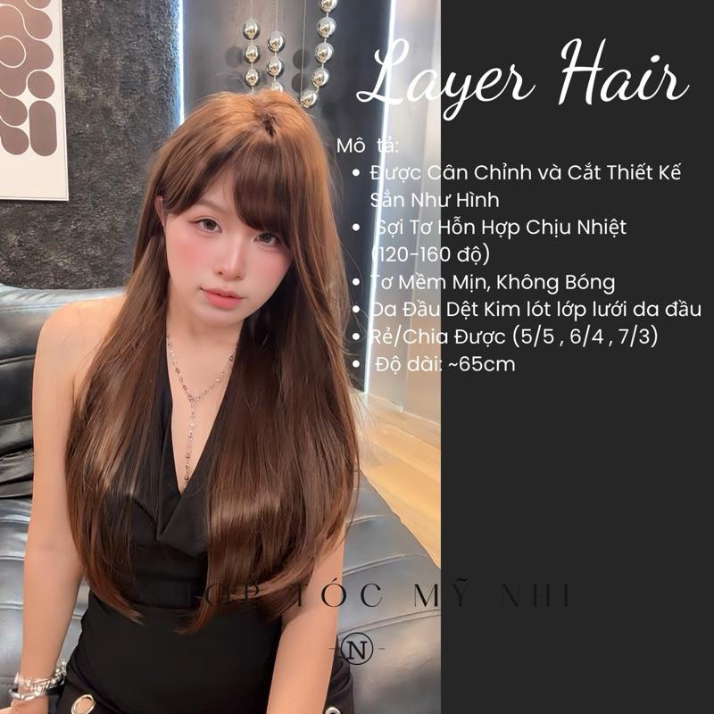 Tóc Giả  Dệt Kim Mái Thưa Cúp Layer NG03 dài 60cm