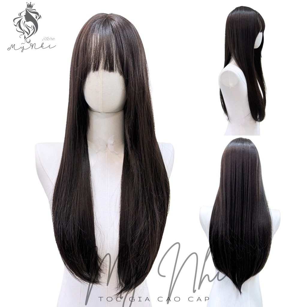 Tóc Giả Nguyên Đầu Dệt Kim Mái Thưa Thẳng CH003 65cm