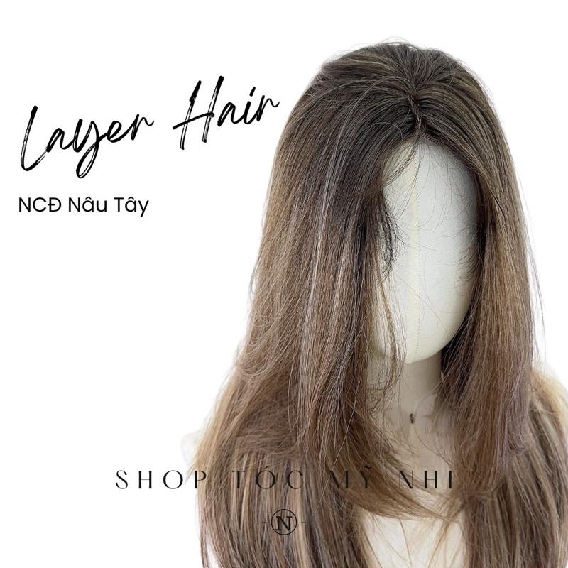 Tóc Giả Mỹ Nhi Cúp Layer Hai Mái Chân Tóc Đen Nhuộm Màu Nâu Tây C-dk1-1001 Da Đầu Dệt Kim