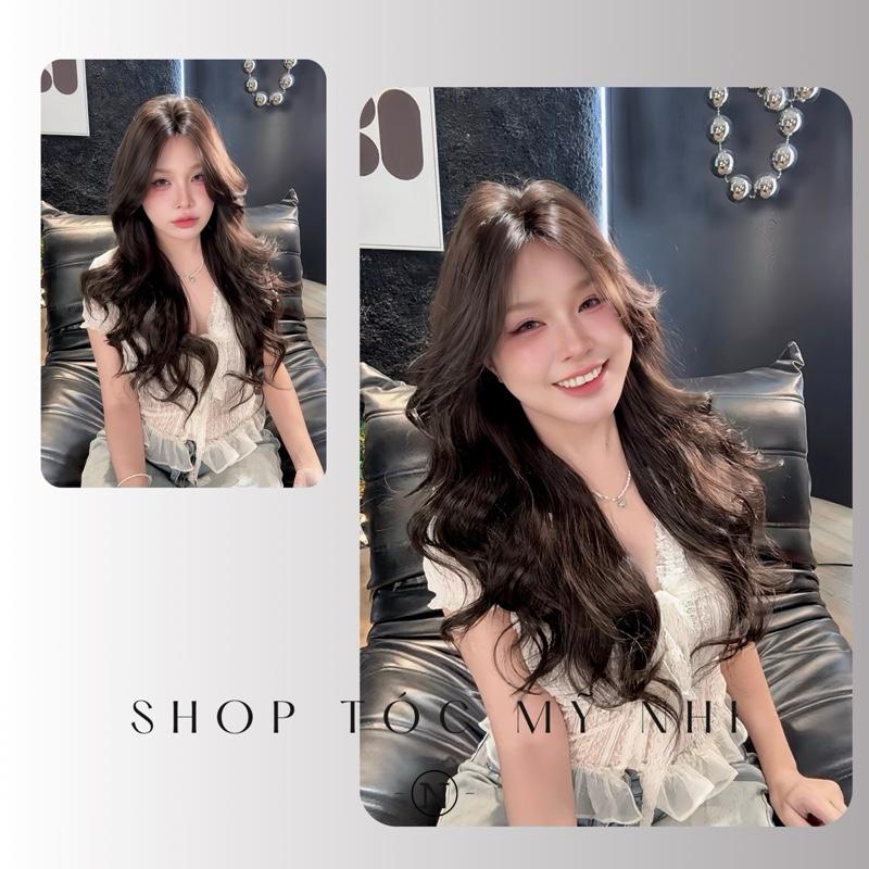 Tóc Giả Mỹ Nhi Nguyên Đầu Xoăn Layer Mái Bay NY21 Da Đầu Dệt Kim Dài 60cm