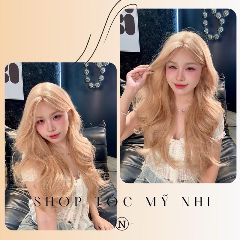 Tóc Giả Mỹ Nhi Nguyên Đầu Xoăn Layer Mái Bay NY21 Da Đầu Dệt Kim Dài 60cm