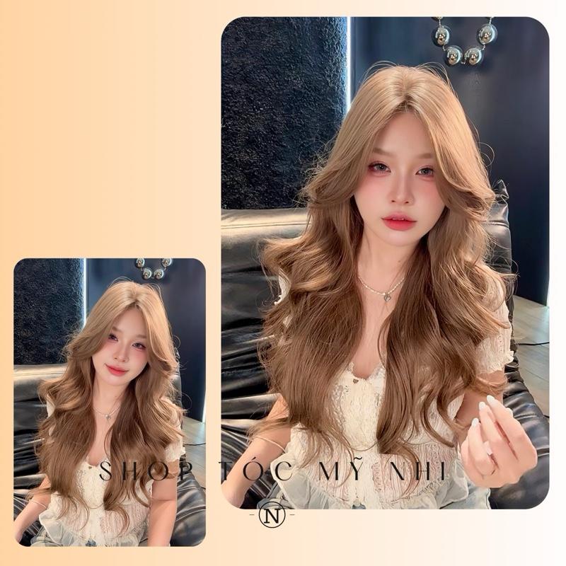 Tóc Giả Mỹ Nhi Nguyên Đầu Xoăn Layer Mái Bay NY21 Da Đầu Dệt Kim Dài 60cm