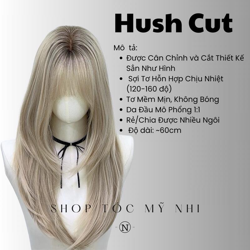 Tóc Giả Mỹ Nhi Mái Thưa Hush Cut dài 60cm Màu Tóc Chân Đen Sương Vàng c-dk-0908 Da Đầu Dệt Kim (rẻ ngôi được)