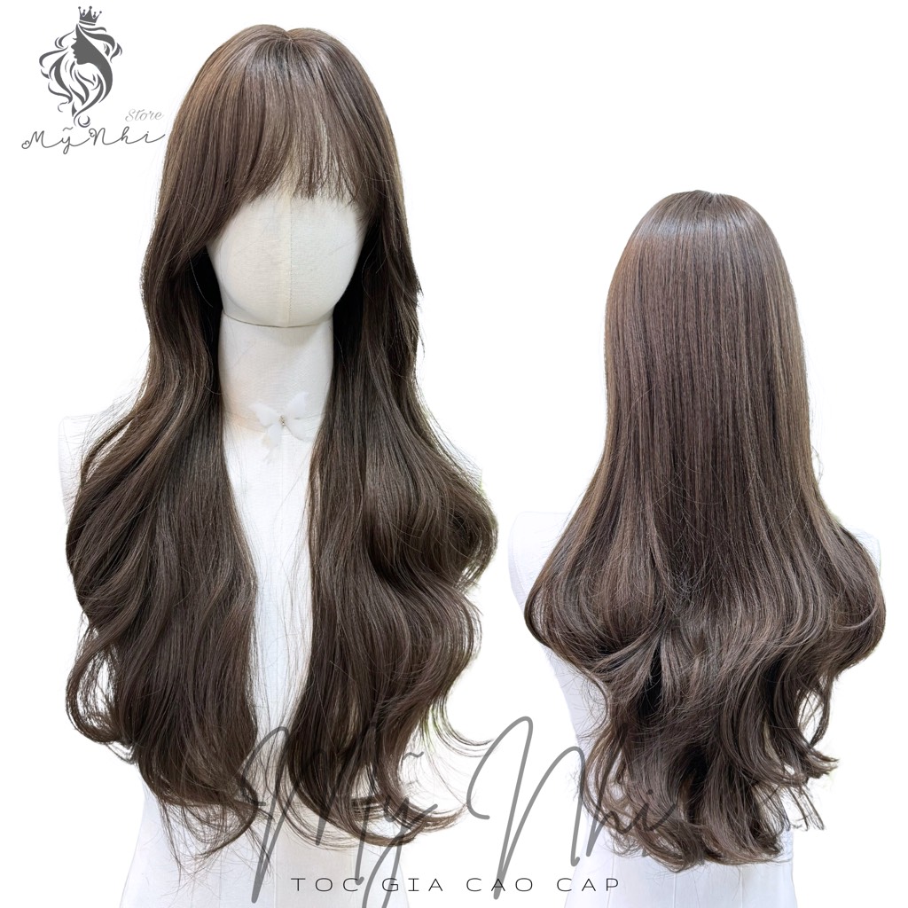 Tóc Giả Nguyên Đầu Dệt Kim  Mái Thưa Xoăn Layer CH001 65cm