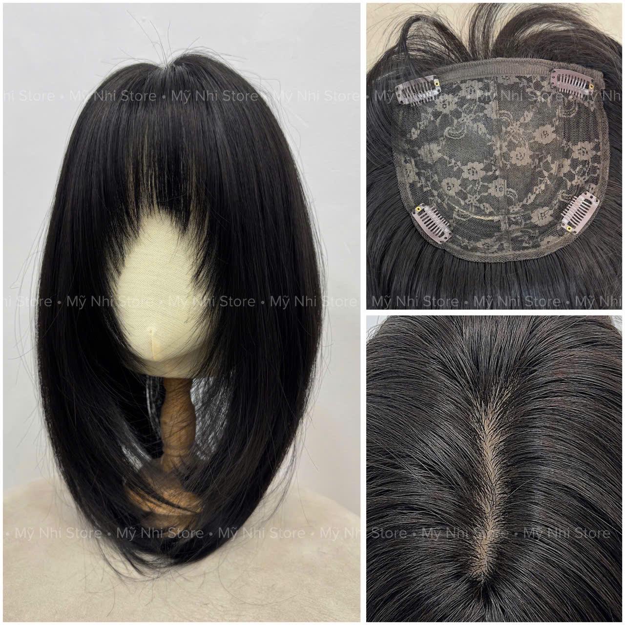 Mái Phủ Hói Tóc Giả Dệt Kim Mái Thưa MP03 40cm