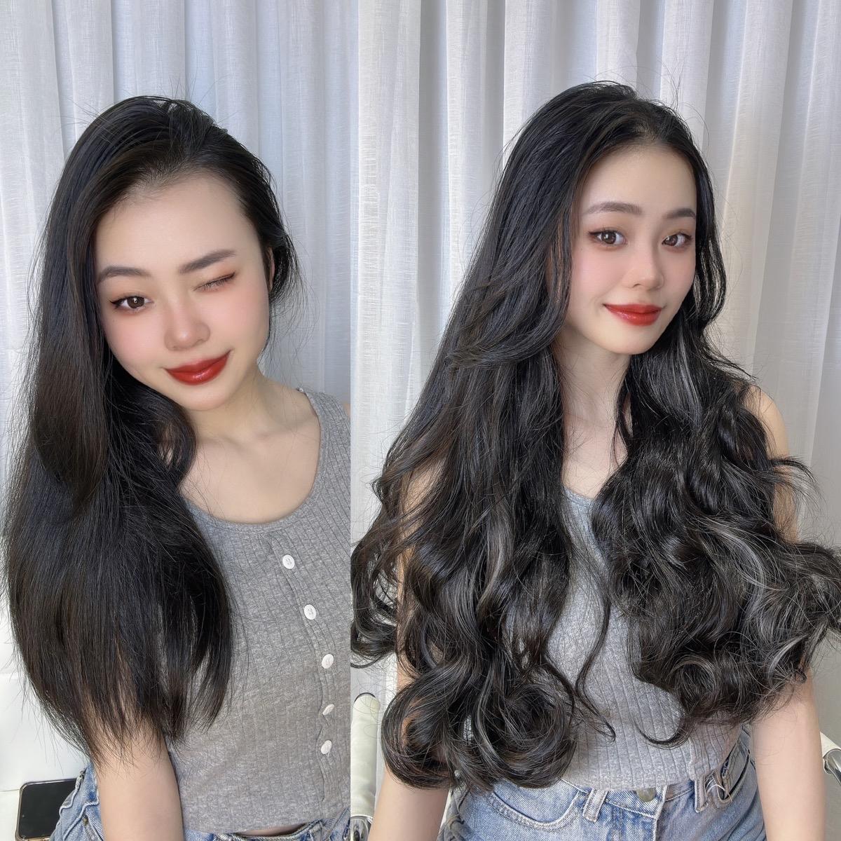 Tóc Kẹp 6 phím Nữ Xoăn Tóc Giả Light Baby 60cm