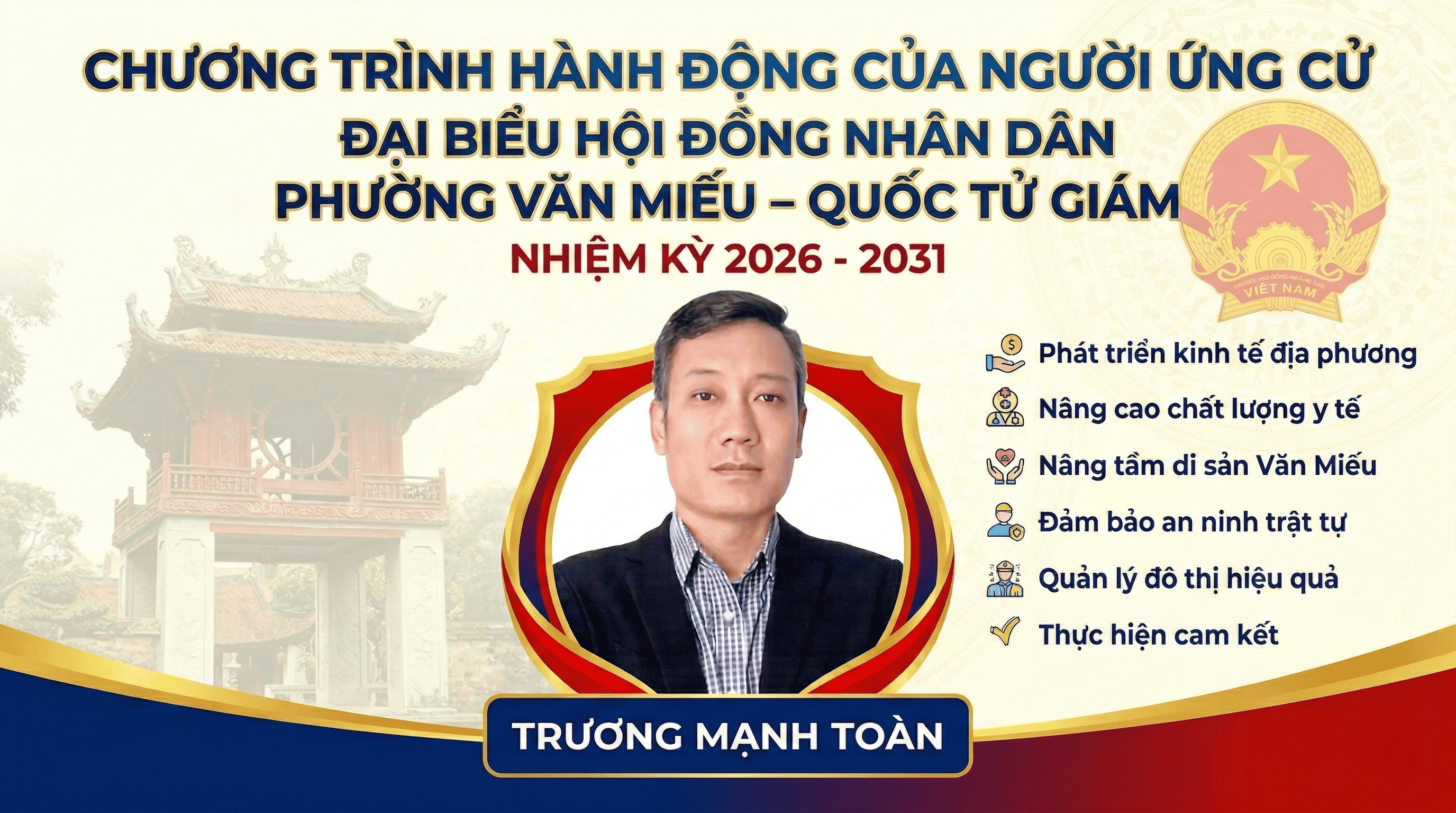 Chương trình hành động của người ứng cử đại biểu Hội Đồng Nhân Dân