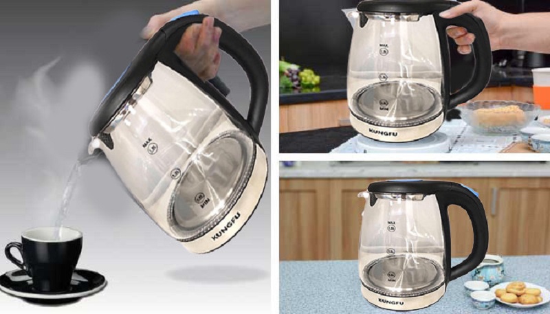 Ấm siêu tốc thủy tinh Kungfu KF1899 1,8L 1500W