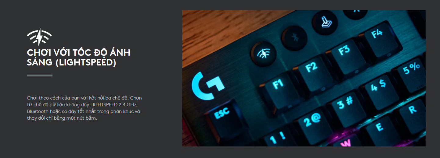 Bàn phím cơ không dây Logitech G915 X TKL Lightspeed (Wireless/Rgb/Tactile/Trắng)_920-012738 - hình 5