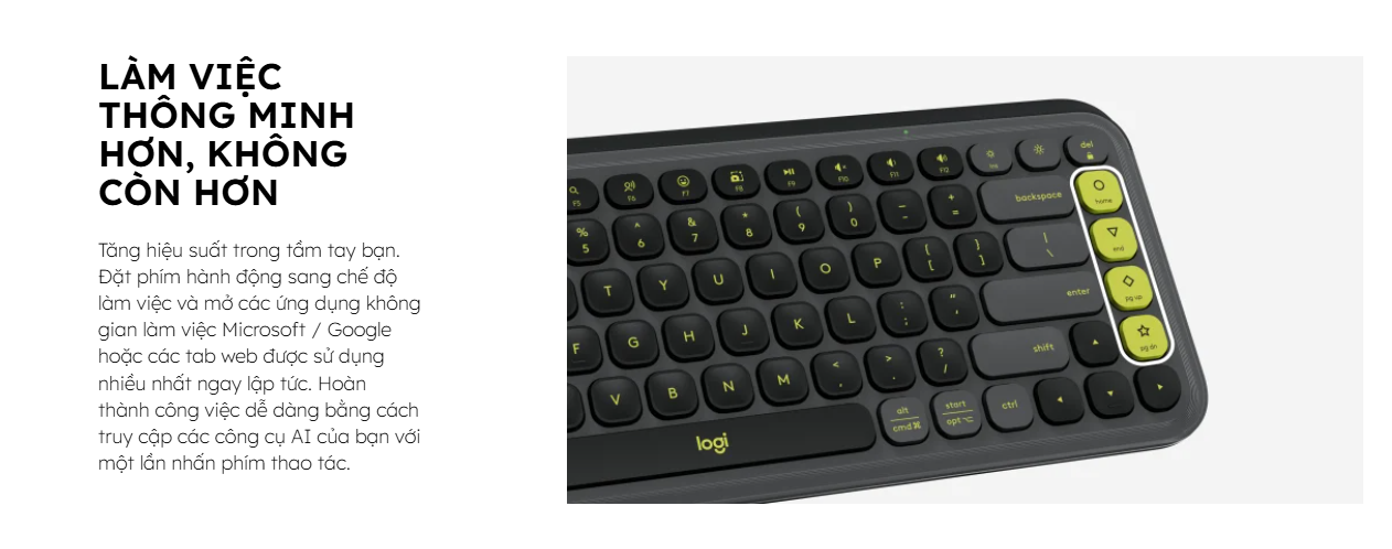 Bàn phím cơ không dây Logitech POP ICON Keys màu Tím - 920-013086 - hình 4