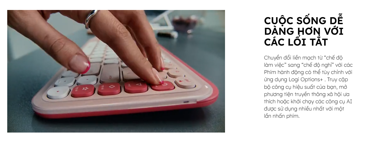 Bàn phím cơ không dây Logitech POP ICON Keys màu Trắng - 920-013084 - hình 3