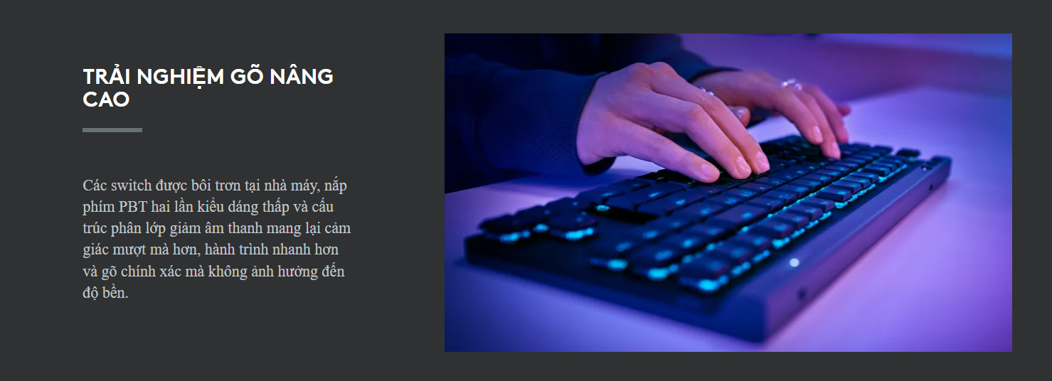Bàn phím cơ Logitech G515 LightSpeed TKL Wireless White_920-012581 - hình 6