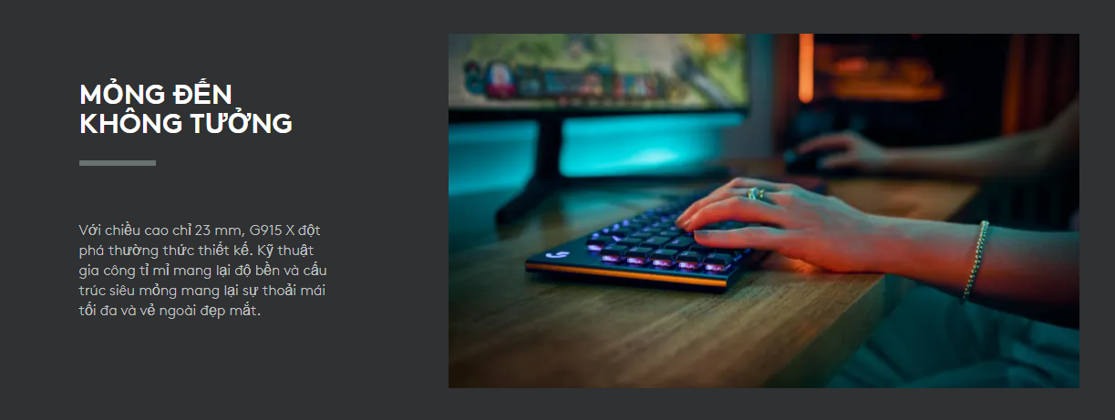 Bàn phím cơ Logitech G915 X Low Profile (Usb/Tactile/Đen)_920-012944 - hình 5