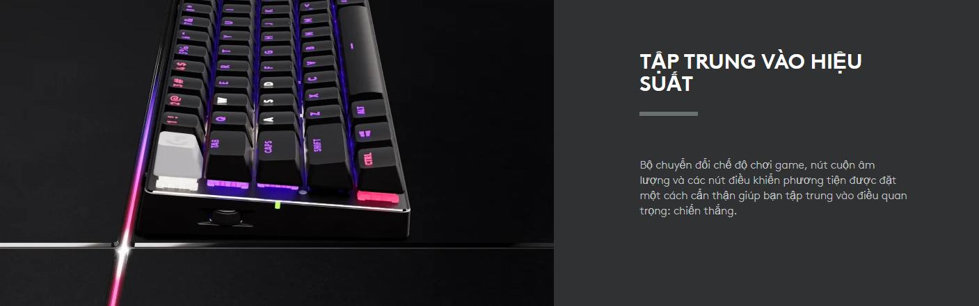Bàn phím cơ Logitech Pro X 60 Lightspeed Wireless White (Wireless 2.4Ghz/Bluetooth/USB/GX Optical Tactile/RGB)_920-011935 - hình 6