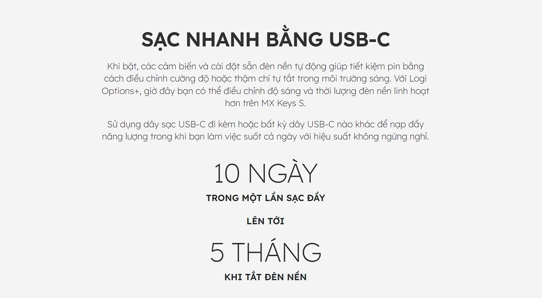 Bàn phím không dây Logitech MX Keys S Pale Gray 920-011564 - hình 9
