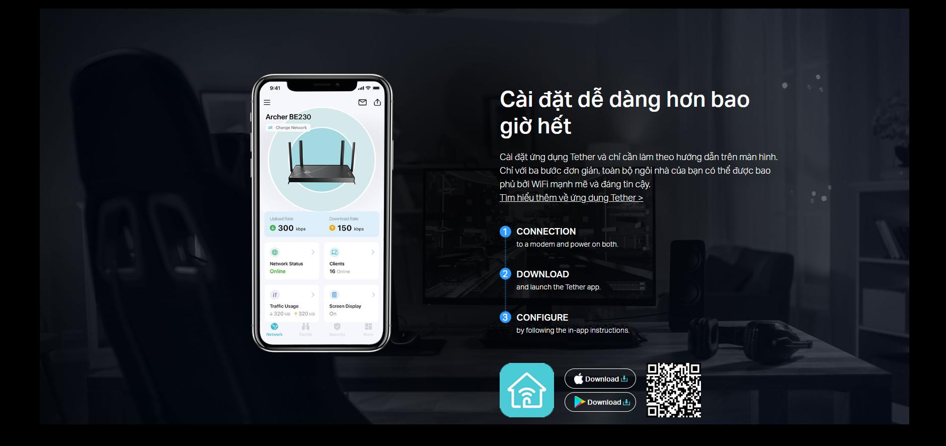 Bộ phát Wifi 7 TP-Link Archer BE230 BE 3600 Dual-Band (Wifi7/BE3600/EasyMesh) - hình 9