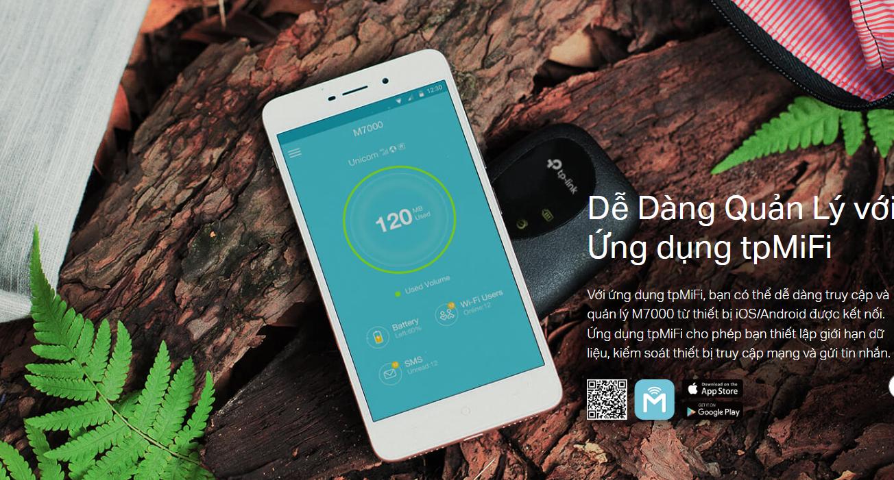 Bộ phát Wifi di động 4G TP-Link M7000 (4G LTE/ Ăng-ten ngầm/ Khe Sim 4G/ 10 User) - hình 5