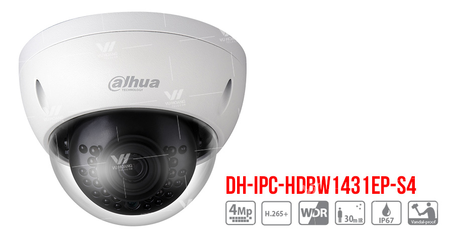 Camera IP 4MP Dome DAHUA DH-IPC-HDBW1431EP-S4