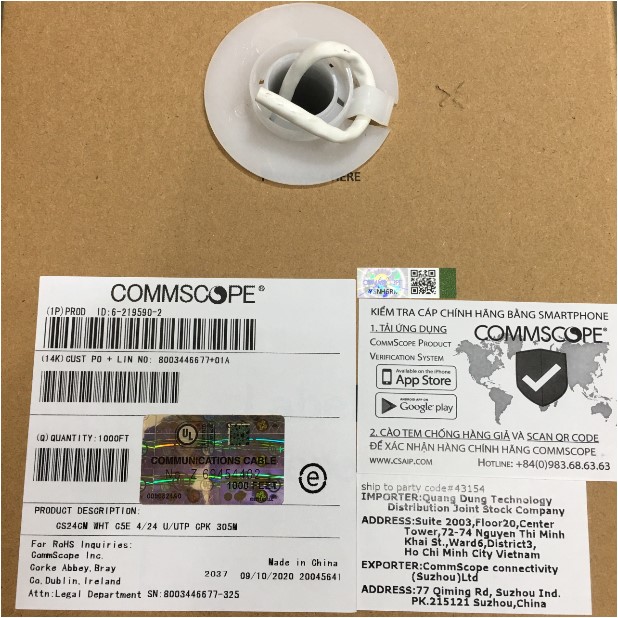 Cáp mạng AMP Commscope CAT5e (6-219590-2) (305m/cuộn) - hình 2