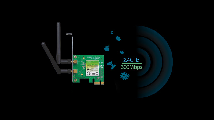 Card mạng không dây PCI Express TP-Link TL-WN881ND Wireless N300Mbps - hình 2