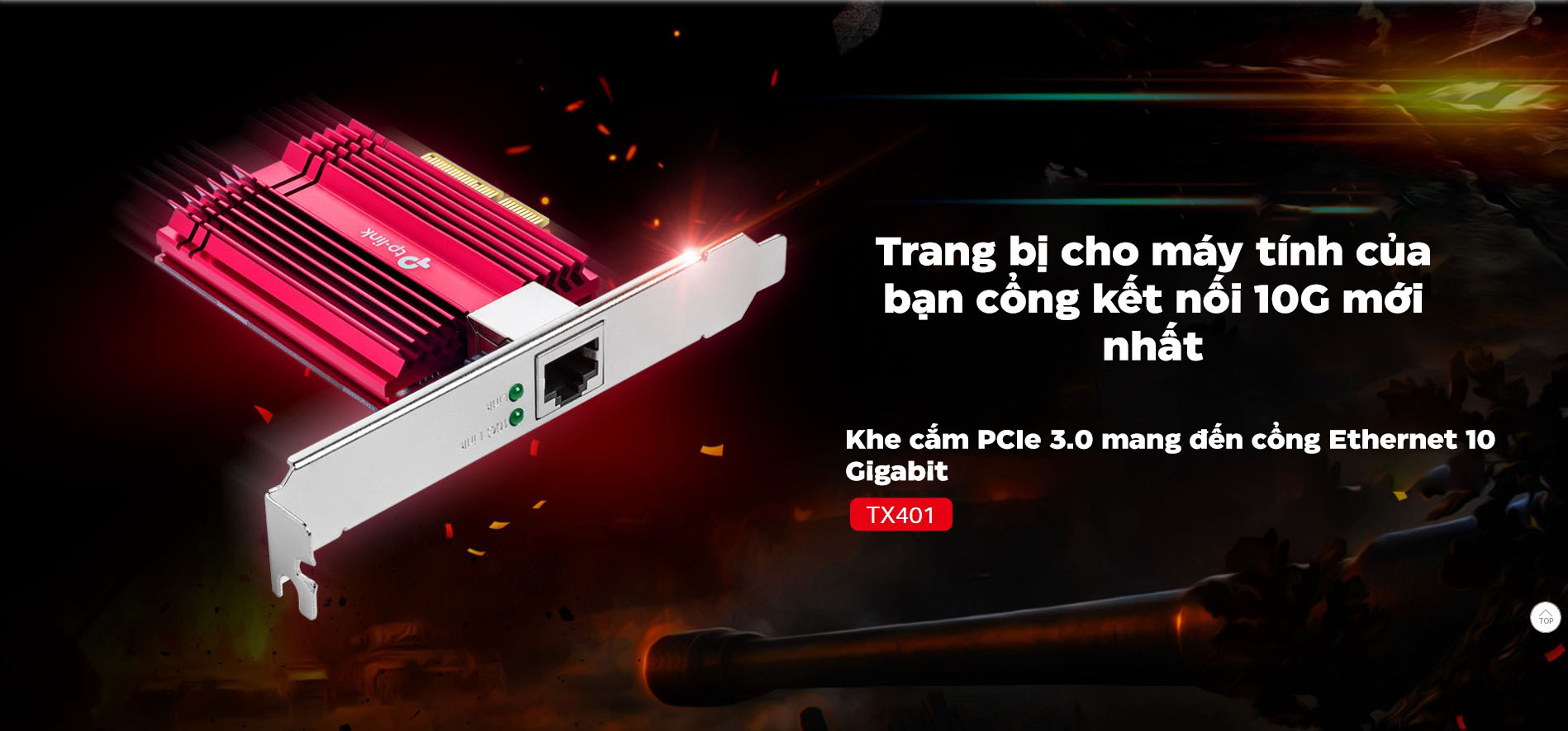Card mạng Lan PCI Express TP-Link TX401 Tốc độ 10Gbps